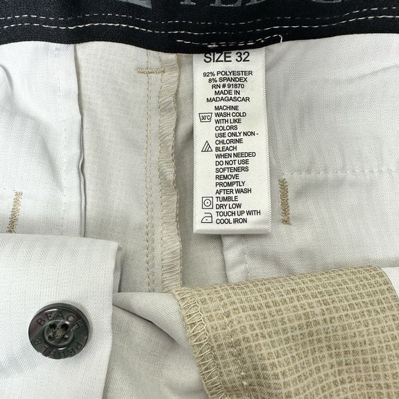 Pebble Beach Comfort Flex Performance Short Chino Bermuda Sz 32 Gold Checker - Picture 8 of 9